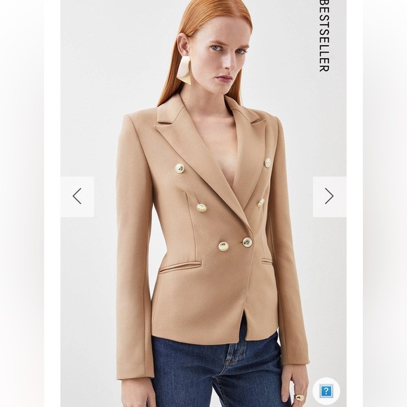 Karen Millen Jackets & Blazers - 💥💥Clearance💥💥 Karen Millen Tailored Button Military Double-Breasted Tan Blazer